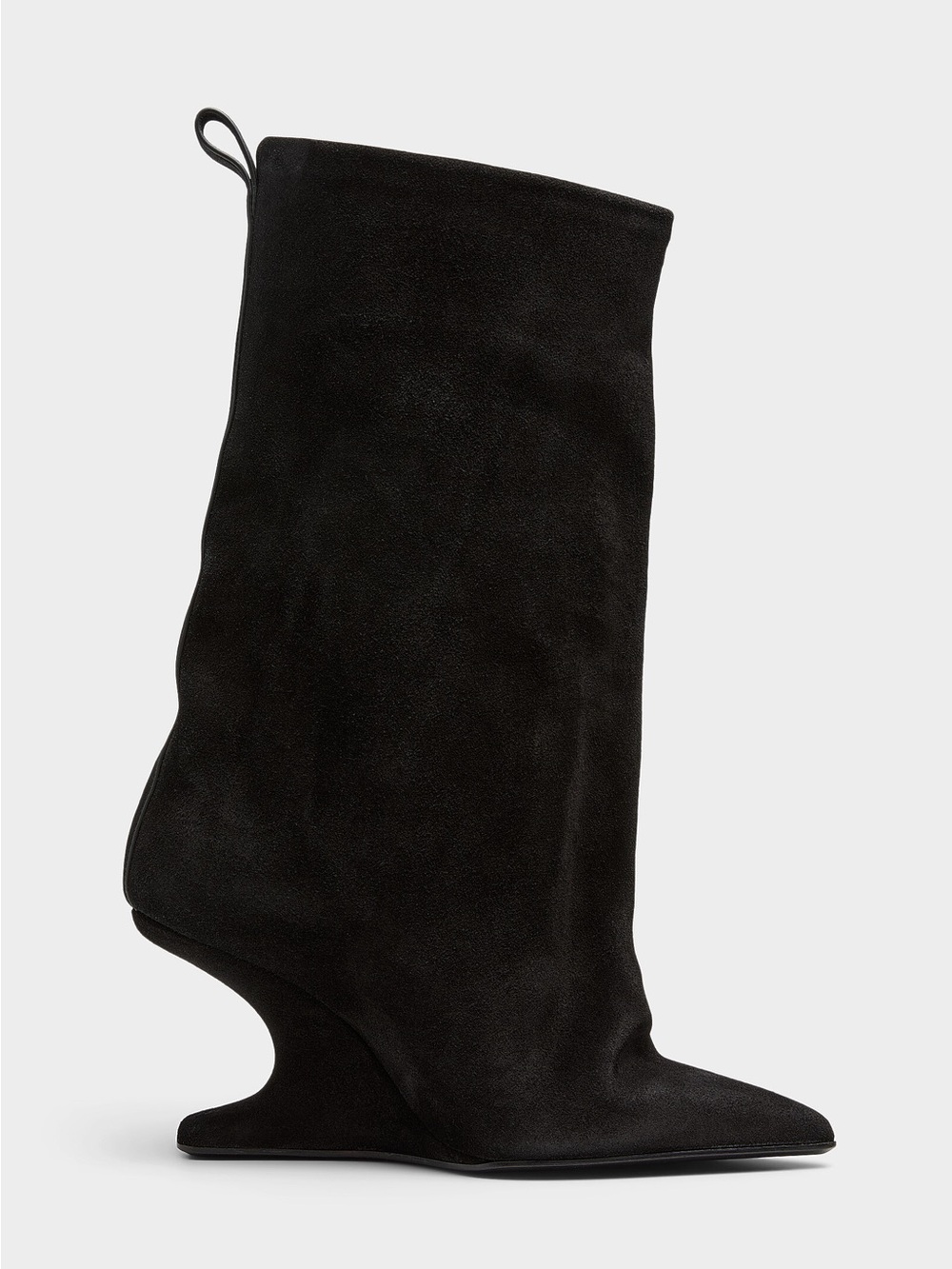 Rick Owens Cantilever heel flared suede boots
